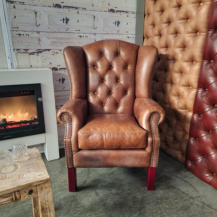 Chesterfield Gloucester fauteuil Vintage Bruin