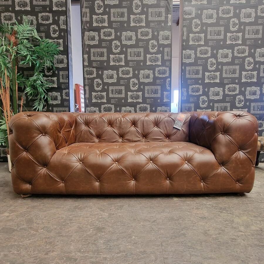 Chesterfield Hauxley 2-zits Bank – Vintage Bruin Leer