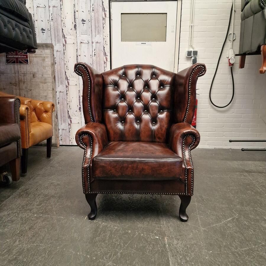 Chesterfield King Fauteuil Classic Antiek Bruin