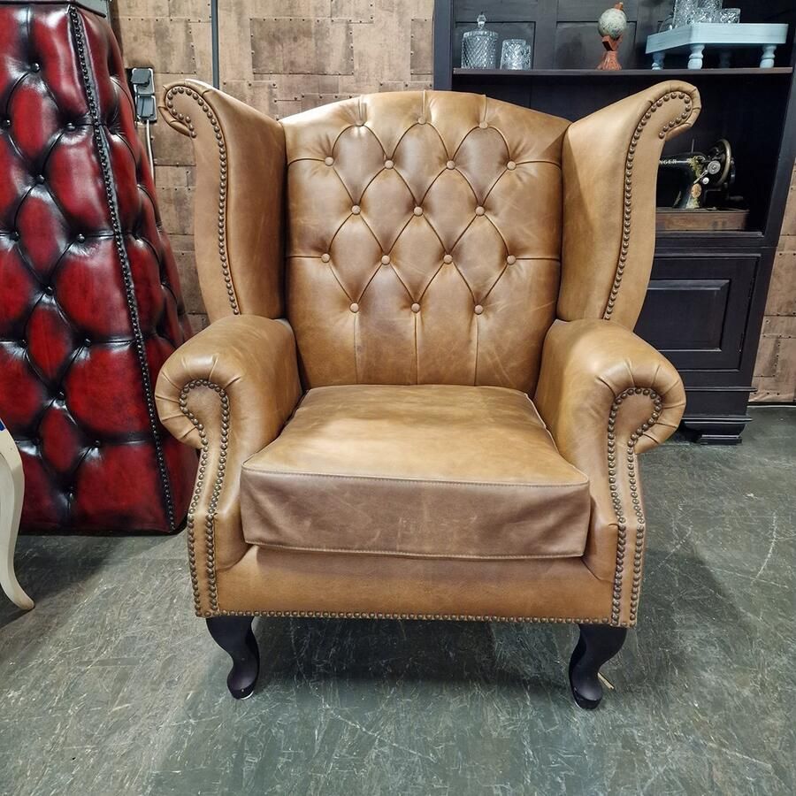 Chesterfield King fauteuil Vintage Bruin