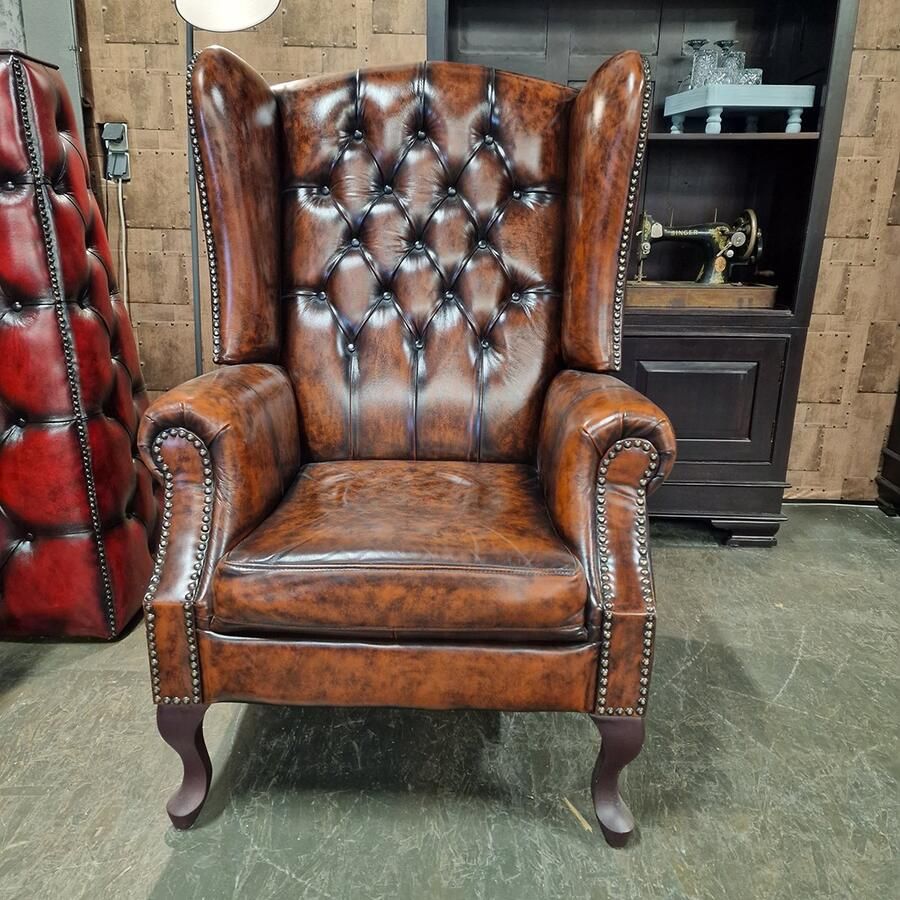 Chesterfield Lazychester fauteuil (speciale maat) Antiek Bruin
