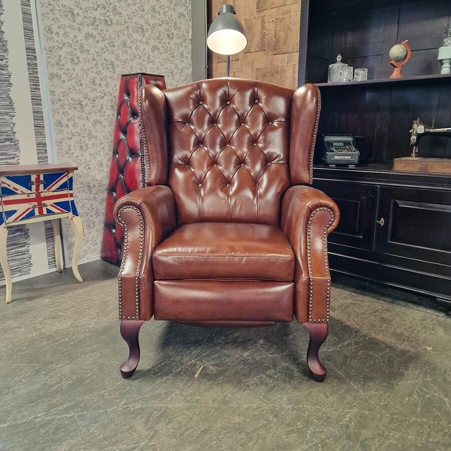 Chesterfield Lazychester relax fauteuil Cognac