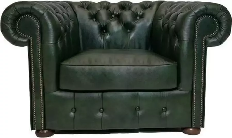 Chesterfield Fauteuil Class Leer Cloudy Groen 2 tot 4 weken levertijd