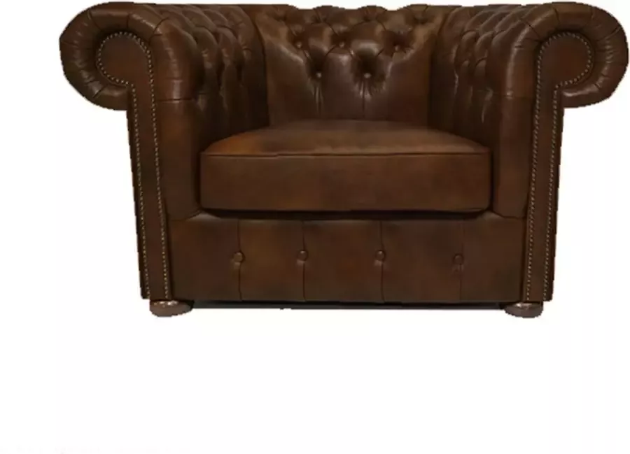 Chesterfield Fauteuil Class Leer Cloudy Licht Bruin 2 tot 4 weken levertijd