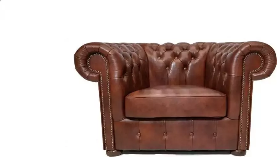 Chesterfield Fauteuil Class Leer Cloudy Oud Bruin 2 tot 4 weken levertijd