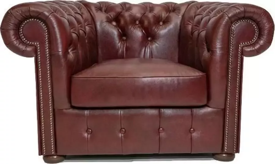 Chesterfield Fauteuil Class Leer Cloudy Rood 2 tot 4 weken levertijd