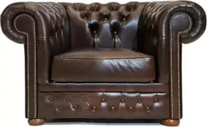 The Chesterfield Brand Chesterfield Fauteuil First Class Leer Cloudy Donker Bruin