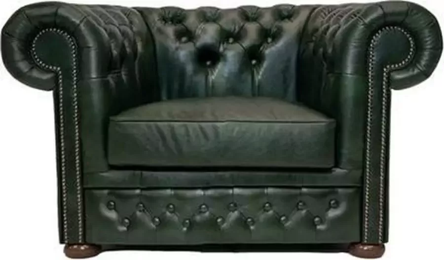 Chesterfield Fauteuil First Class Leer Cloudy Groen 2 tot 4 weken levertijd