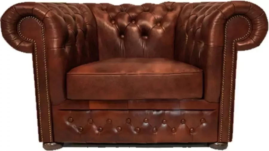 Chesterfield Fauteuil First Class Leer Cloudy Karamel 2 tot 4 weken levertijd - Foto 1