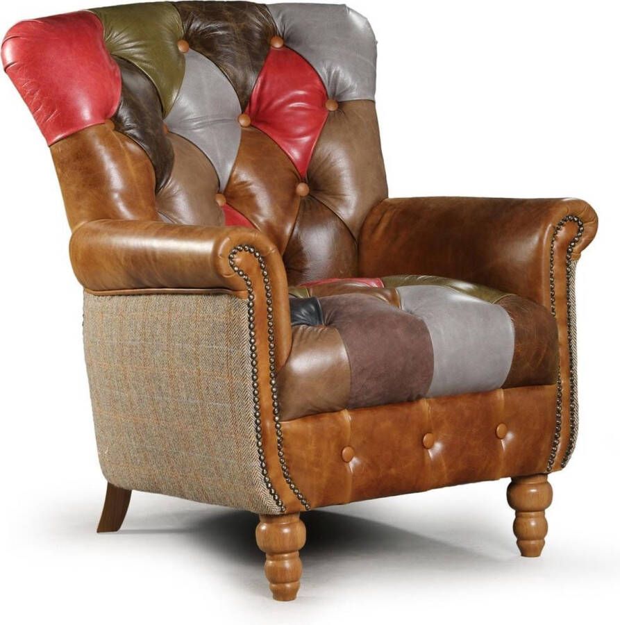 The Chesterfield Brand Chesterfield Azalea leer patchwork fauteuil