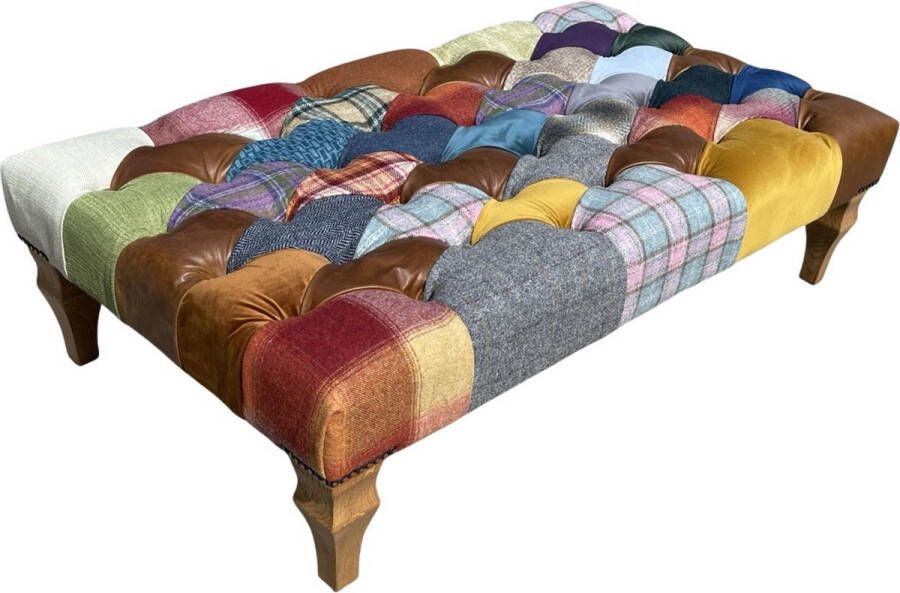 Chesterfield PATCHWORK XL VOETENBANK HOCKER MULTICOLOR STOF