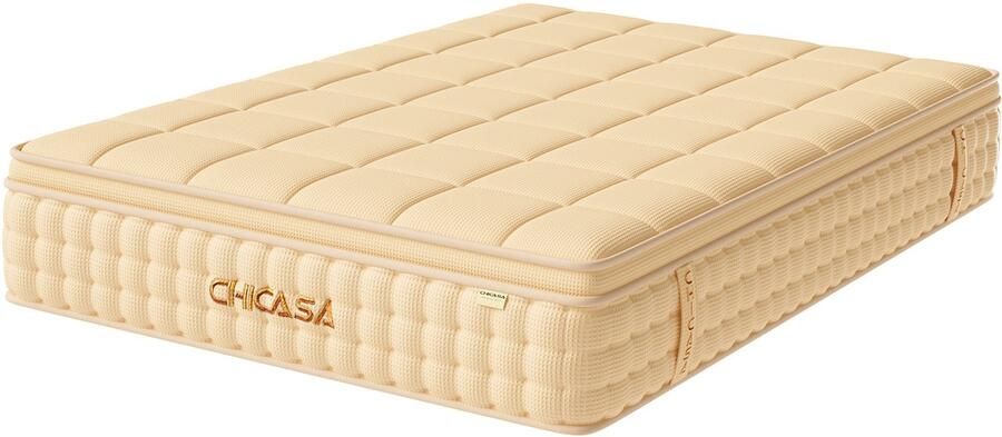 Chicasa Matras 180x200 cm – 25 – 9-Zones Pocketvering – HR Koudschuim – H3 Hardheid – Orthopedisch – OEKO-TEX Gecertificeerd – Anti-Allergisch – Wafelstof Bekleding – Geschikt voor Kinderen & Volwassenen – Hotelkwaliteit