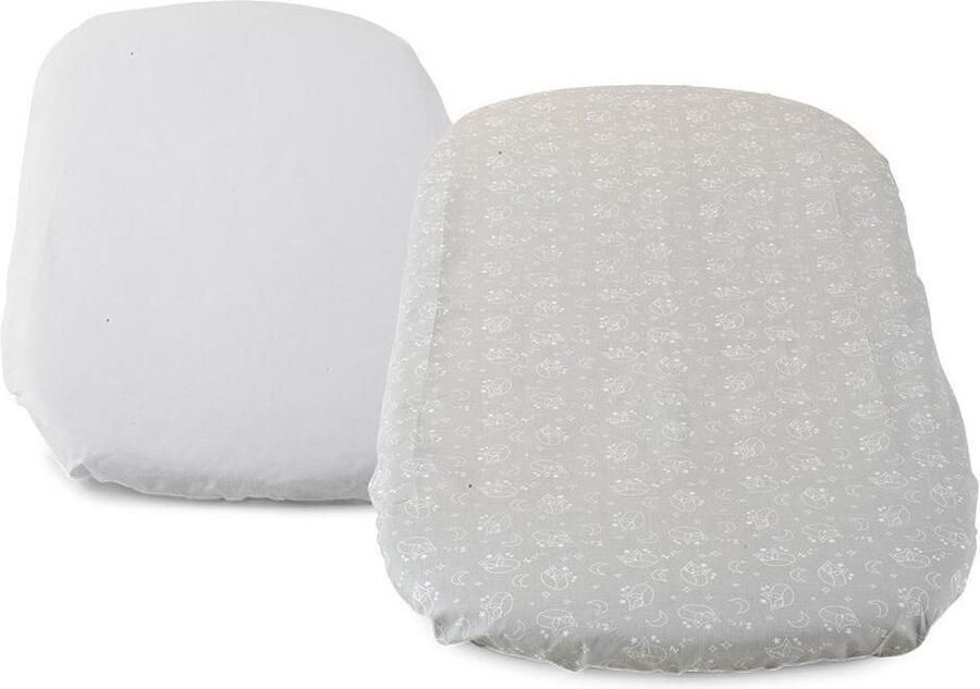 Chicco Baby Hug hoeslaken voor baby matras 2stuks Grey Fox