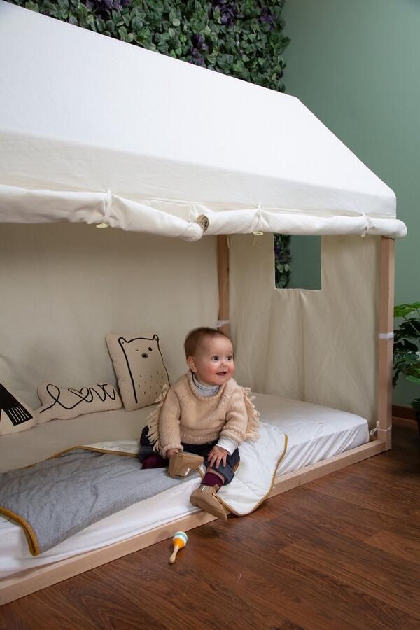 Childhome BEAU by Bo Tentbed Frame + cover + lattenbodem Naturel Wit