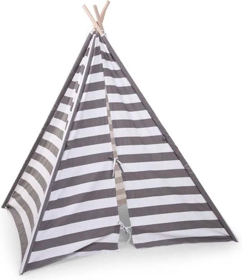 Childhome Collections Tipi Tent Grijs Wit Streepjes