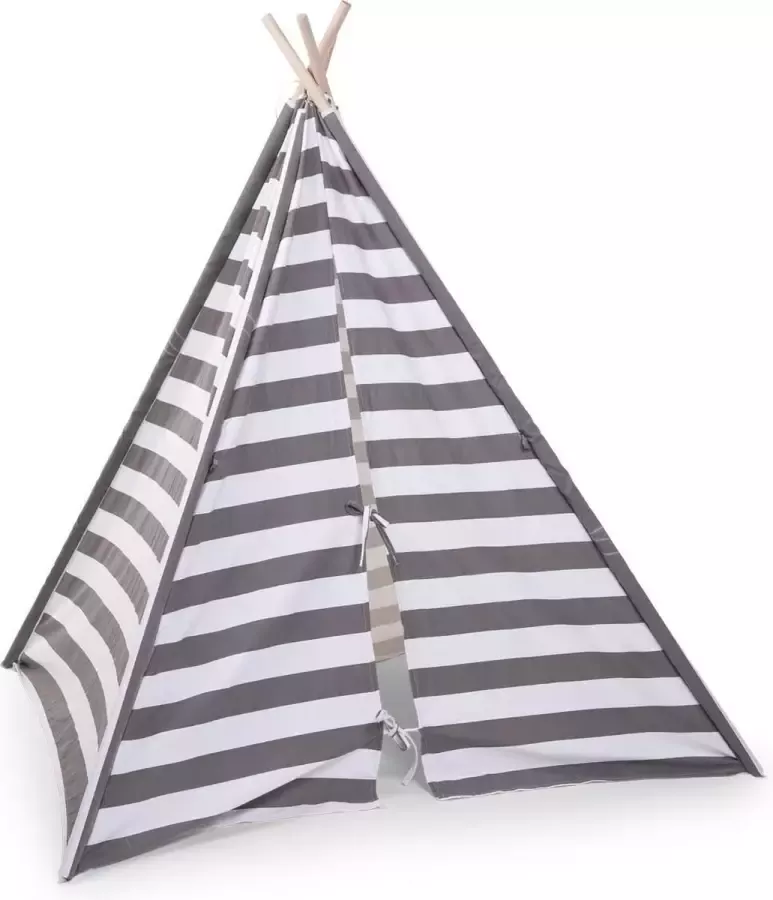 Childhome Collections Tipi Tent Grijs Wit Streepjes - Foto 1