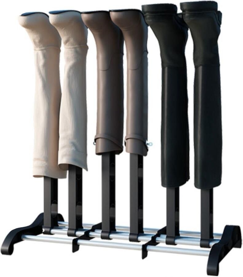 CHIWIN Laarzenrek Schoenenrek Zwart Verstelbaar Opbergrek Voor 3 Paar Laarzen Schoenen Ruimtebesparend Vrijstaand 54x30x56 cm Voor Gang Slaapkamer Balkon