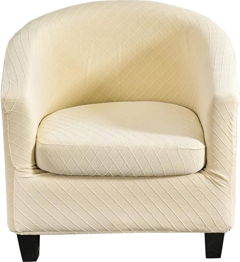 CHNSHOME Fauteuilhoezen 2 stuks stretch fauteuilhoes club stoelhoezen 1 zits Tullsta barstoelhoes cocktailstoel fauteuil hoes beige