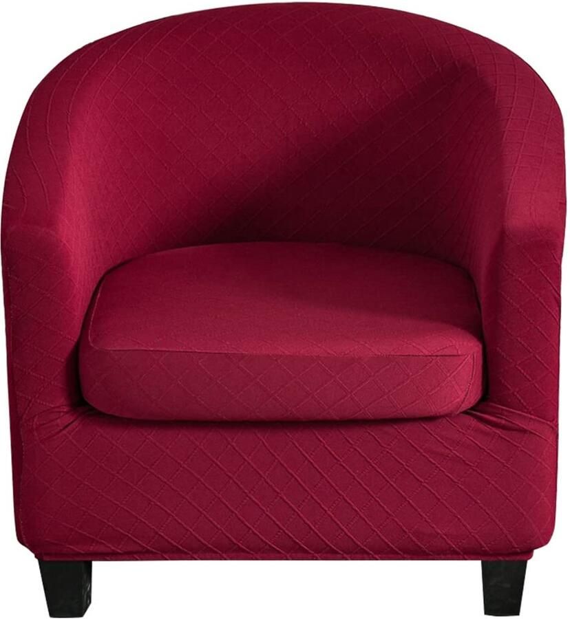CHNSHOME Fauteuilhoezen 2 stuks stretch fauteuilhoes club stoelhoezen 1-zits Tullsta barstoelhoes cocktailstoel fauteuil hoes wijnrood