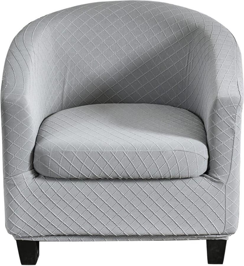 CHNSHOME Fauteuilhoezen 2 stuks stretch fauteuilhoes club stoelhoezen 1-zits Tullsta barstoelhoes cocktailstoel fauteuil hoes lichtgrijs