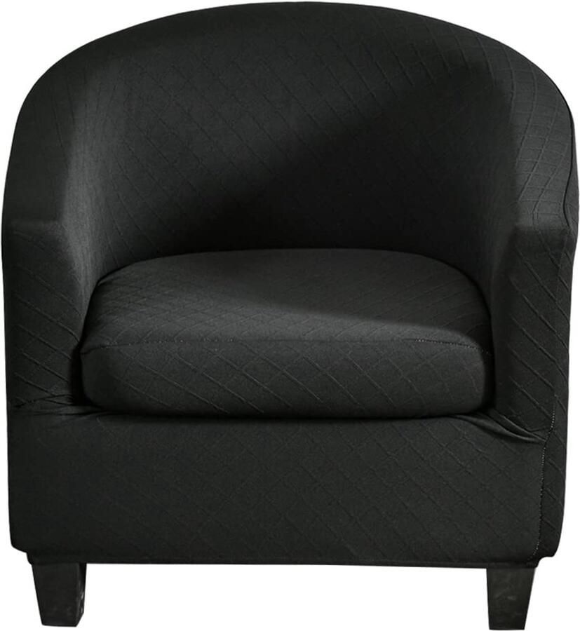 CHNSHOME Fauteuilhoezen 2 stuks stretch fauteuilhoes club stoelhoezen 1-zits Tullsta barstoelhoes cocktailstoel fauteuil hoes zwart