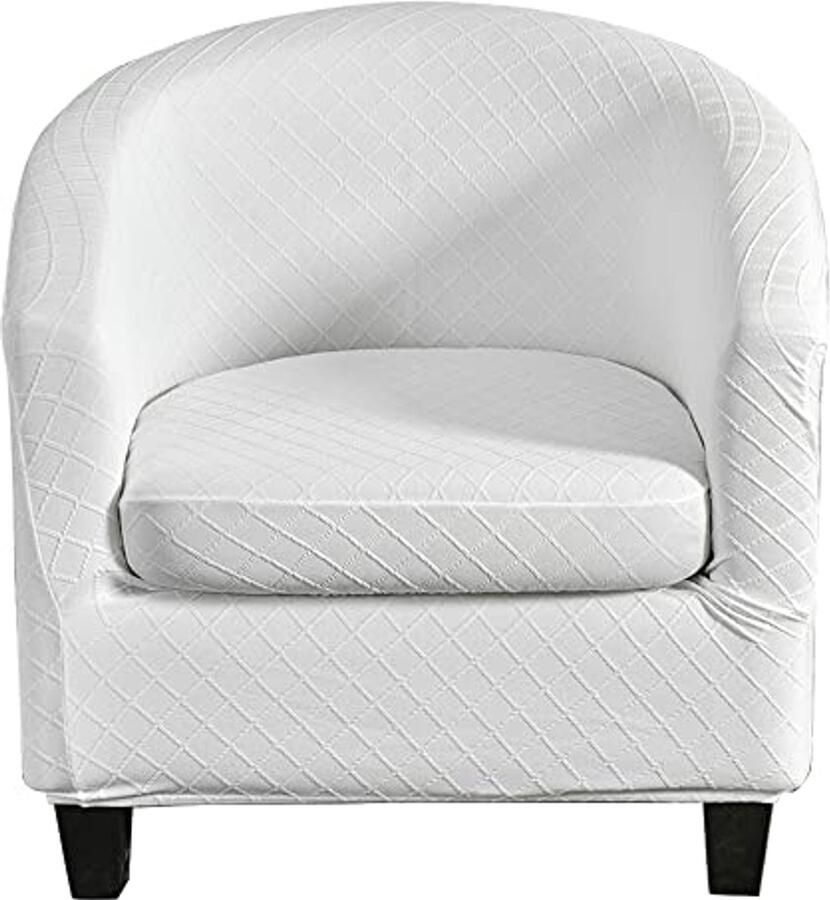 CHNSHOME Fauteuilhoezen 2 stuks stretch fauteuilhoes club stoelhoezen 1-zits Tullsta barstoelhoes cocktailstoel fauteuil hoes wit
