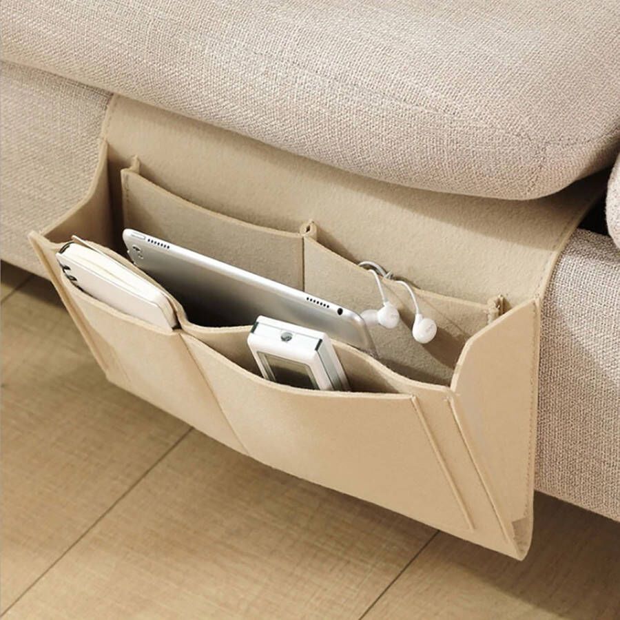 CHPN Bedside pocket Bank organiser Bankorganizer Beige Opbergzak Nachtkastje Bankopberger