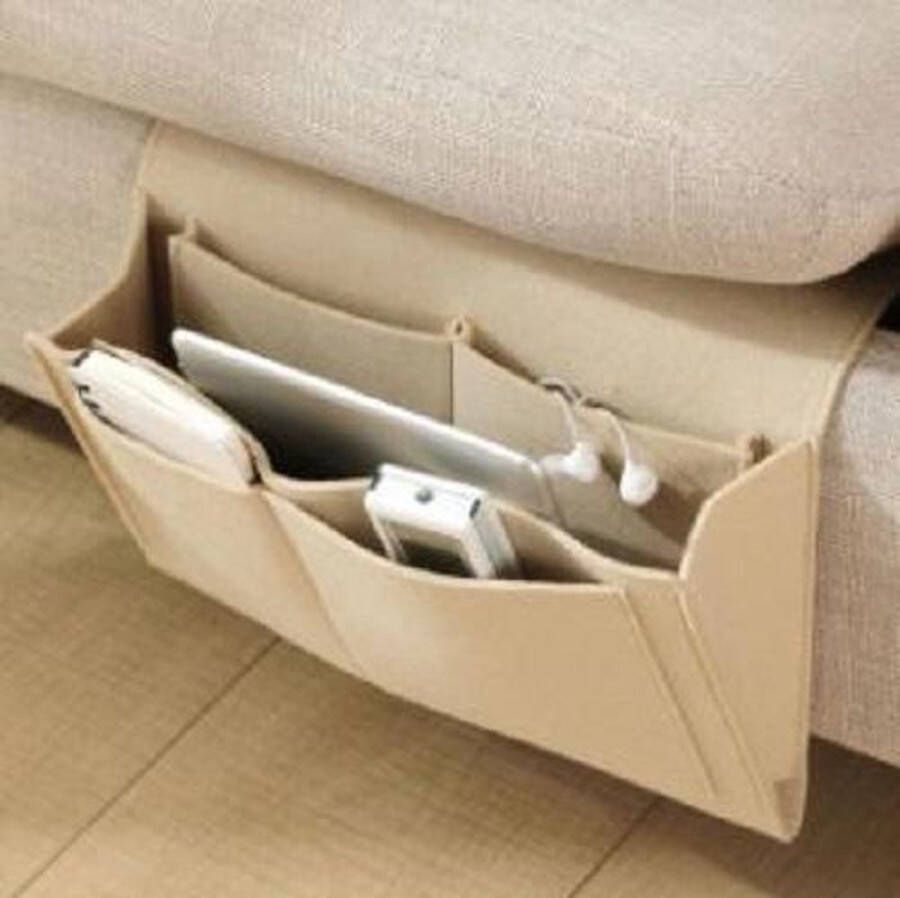 CHPN Bedside pocket Bank organiser Bankorganizer Beige Opbergzak Nachtkastje Bankopberger