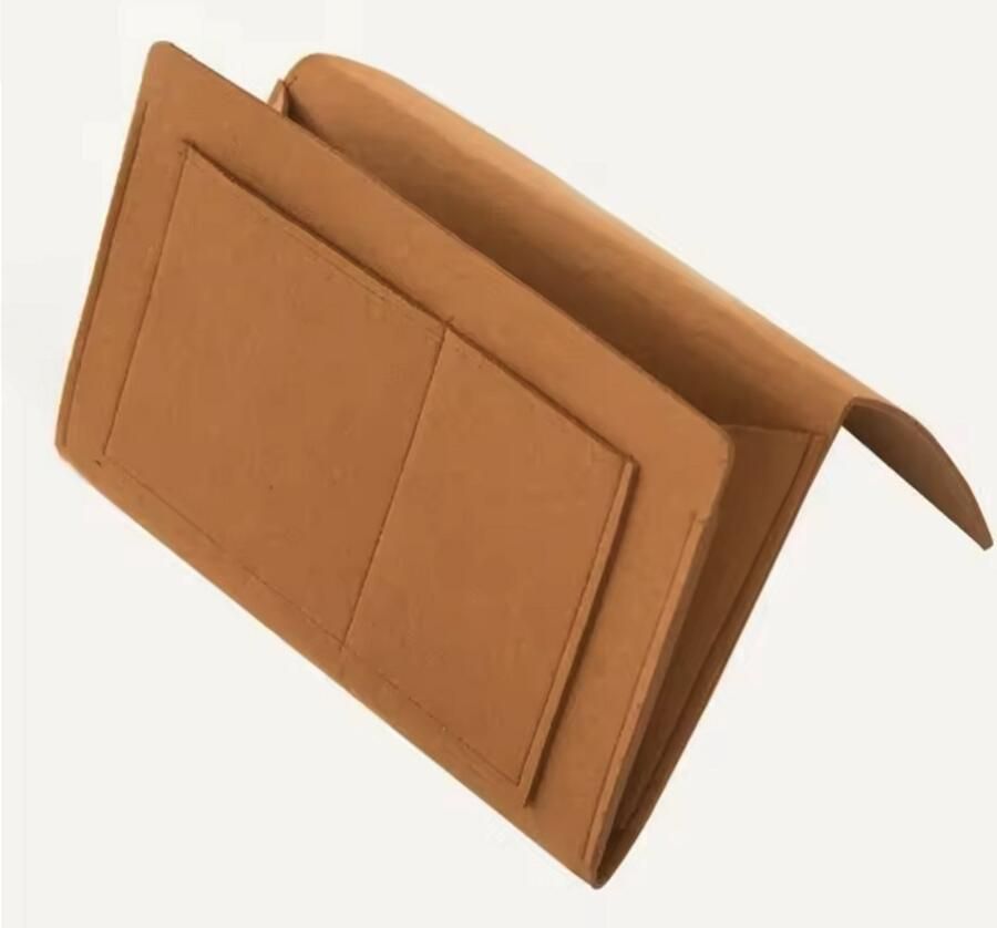 CHPN Bed Organizer Bank organizer Bedside Pocket Opbergzak Vilt- Bedhoes Bankhoes Nachtkastje Bruin 32 20CM