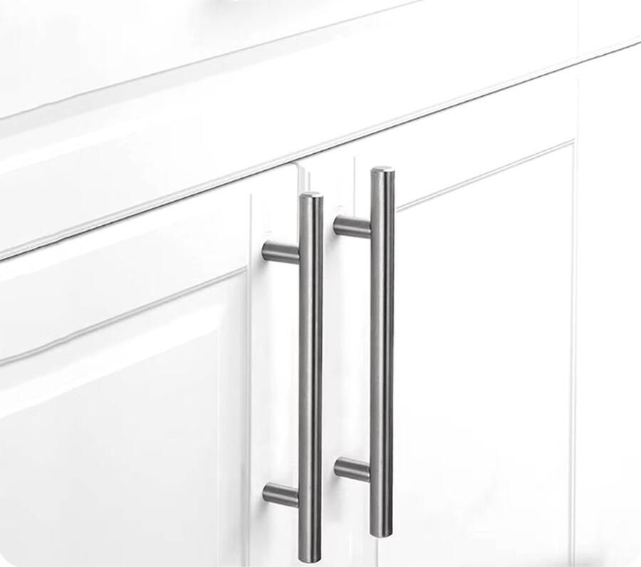 CHPN Handgreepjes Handgreep 2 stuks Zilverkleurige Handgreep voor Kasten Keukens Lades en Deurtjes Ronde Metaalgreep 128mm Hartafstand Incl schroeven