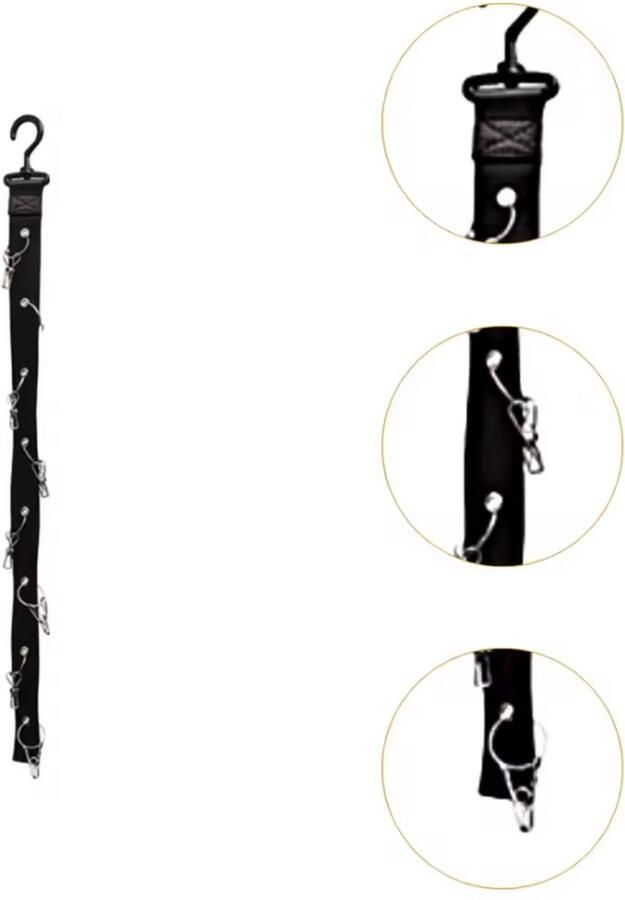 CHPN Pettenhanger Petten organizer Hanger voor petten of andere accessoires Kledingkast Hanger Baseball Pet Rek 72CM lang Zwart