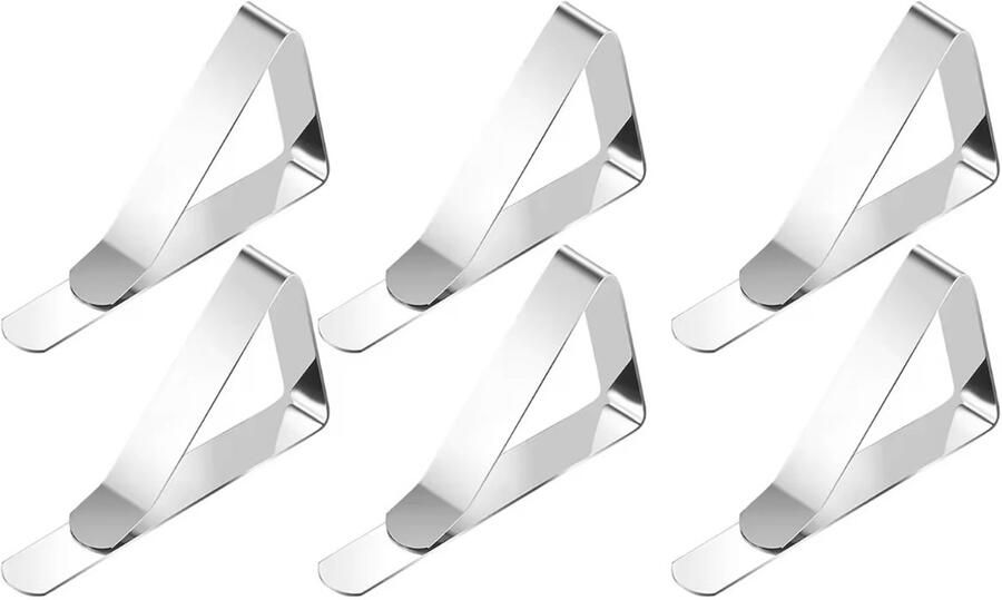 CHPN Tafelklemmen 6 stuks RVS Tafelklemmen Tafelkleed klemmen Klemmetjes 7 5CM lang Universeel