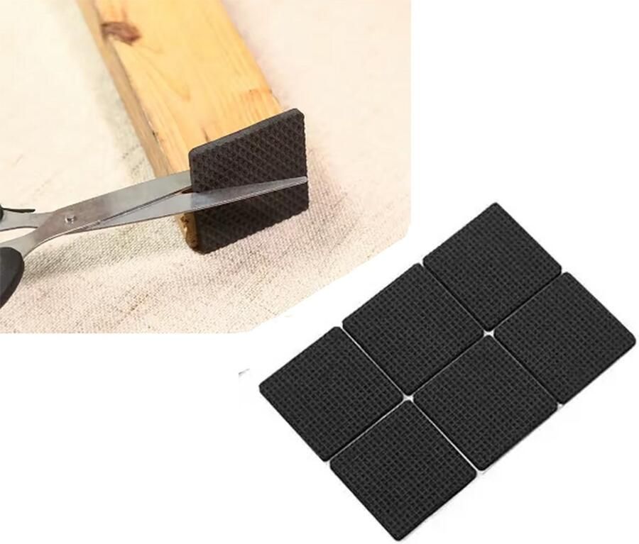 CHPN Zelfklevende Pootbeschermer Meubelbeschermer 12 stuks Vierkant Meubel Onderzetters Vloerbeschermers Vloerbeschermer Anti-slip Stoelpoot Anti-kras Vilt 4 5 4 5CM