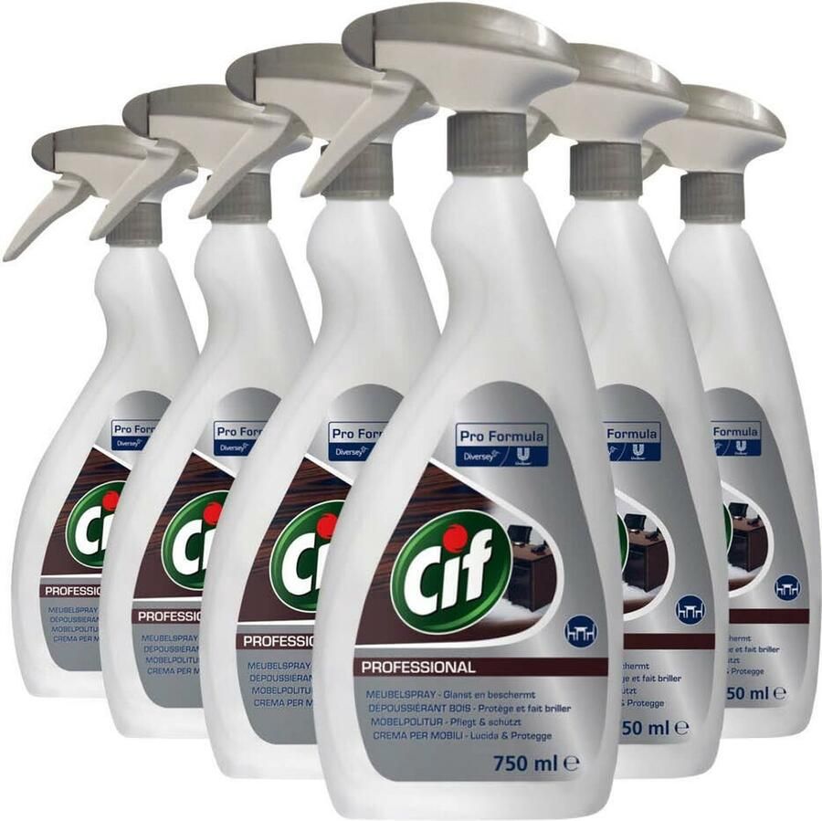 Cif Professional Meubelspray Pro Formula 6 x 750 ml Voordeelverpakking
