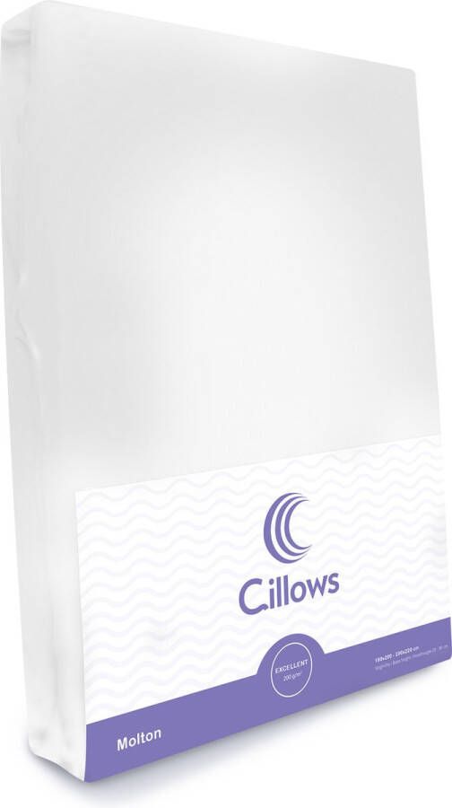 Cillows Premium Molton Hoeslaken voor Matras Katoen (stretch) 100x210 cm (20 30 cm hoogte) Wit