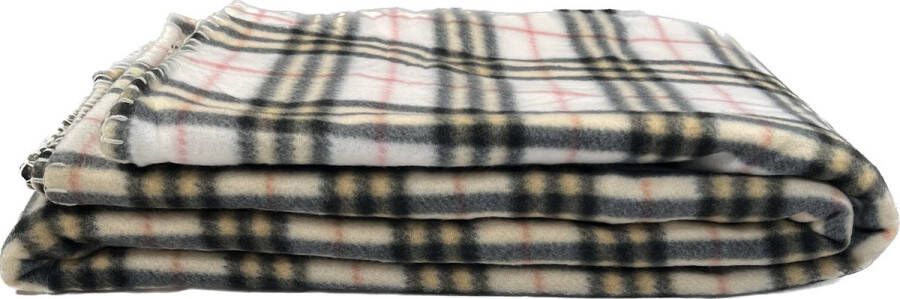 Cinar Fleece Deken Ruit 160x200cm Bruin Wit Zwart Rood 100% Microfibre TV Deken Plaid Warmte Deken Voor op de Bank Fleece Blanket Warmth Blanket For the Couch Polyester Bank Deken Blanket Deken