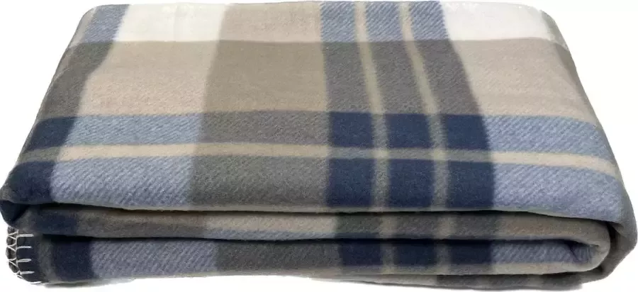 Cinar Fleece Deken Ruit 160x200cm Polyester Blauw Turkoois Grijs 100% Microfibre TV Deken Plaid Warmte Deken Voor op de Bank Fleece Blanket Warmth Blanket For the Couch Bank Deken Blanket Deken