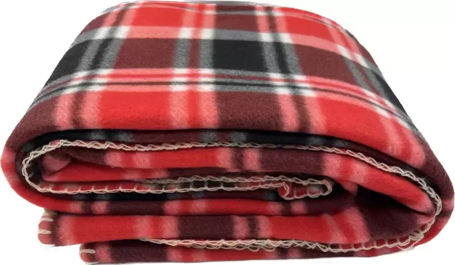 Cinar Fleece Deken Ruit 160x200cm Polyester Rood Zwart Wit 100% Microfibre TV Deken Plaid Warmte Deken Voor op de Bank Fleece Blanket Warmth Blanket For the Couch Bank Deken Blanket Deken