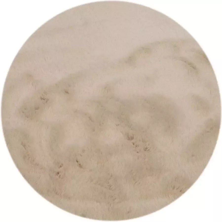 Feminine Fluffy Tapijt Rond Ø 160 cm Bruin EXTRA Zacht Vloerkleed Tapijten Woonkamer Slaapkamer Kerstcadeau