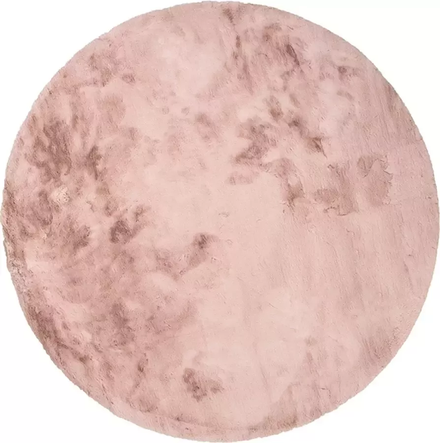 Cinar Fluffy Tapijt Round Ø 80 cm Roze EXTRA Zacht Vloerkleed Tapijten Woonkamer Slaapkamer Kerstcadeau