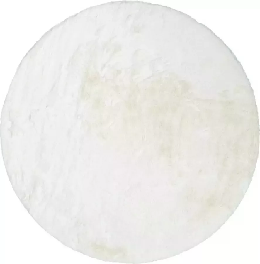 Cinar Fluffy Tapijt Round Ø 80 cm Wit EXTRA Zacht Vloerkleed Tapijten Woonkamer Slaapkamer Kerstcadeau