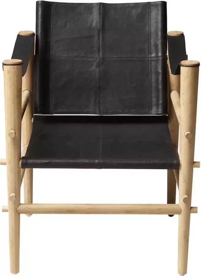 Cinas Noble Fauteuil Zwart Duurzaam Bamboe Echt lederen zitting Scandinavisch Design