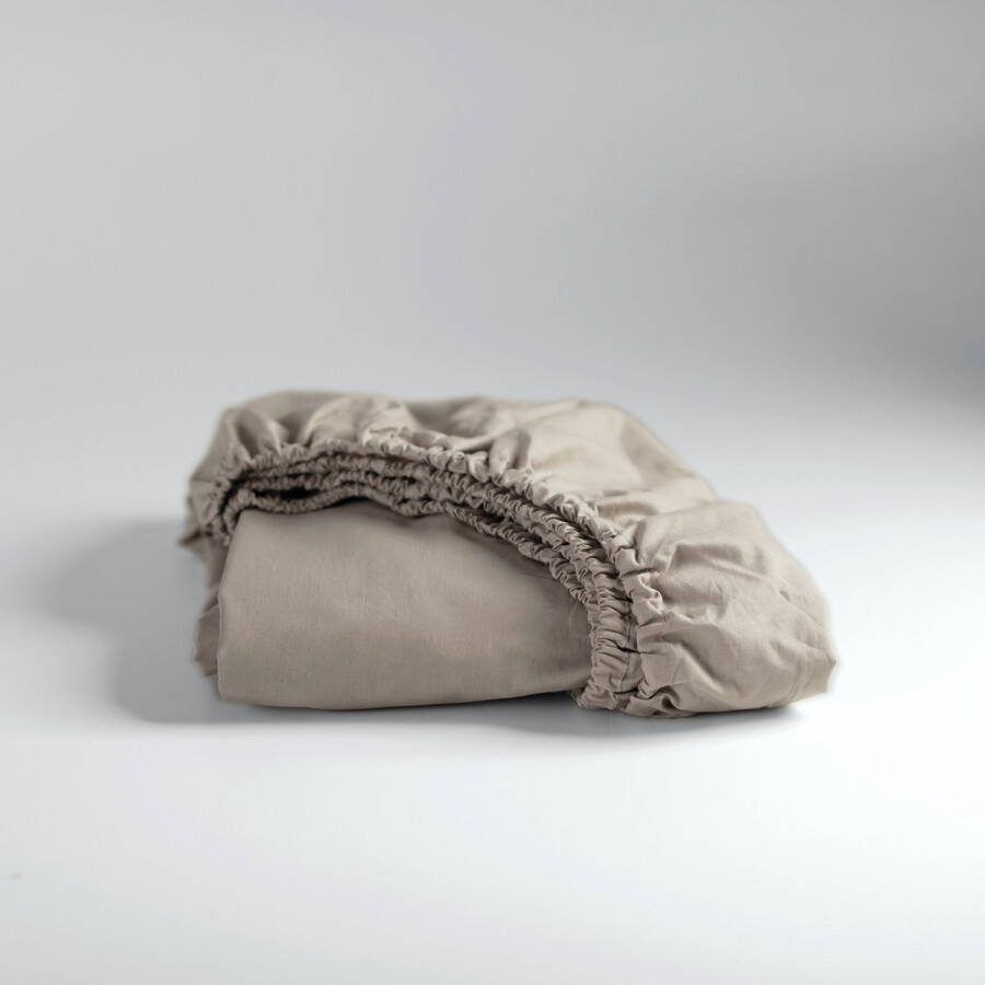 Cinderella Weekend Hoeslaken Geschikt voor Boxspring 100% Katoen 90x200 cm- Tot 25 cm matrashoogte Taupe - Foto 2