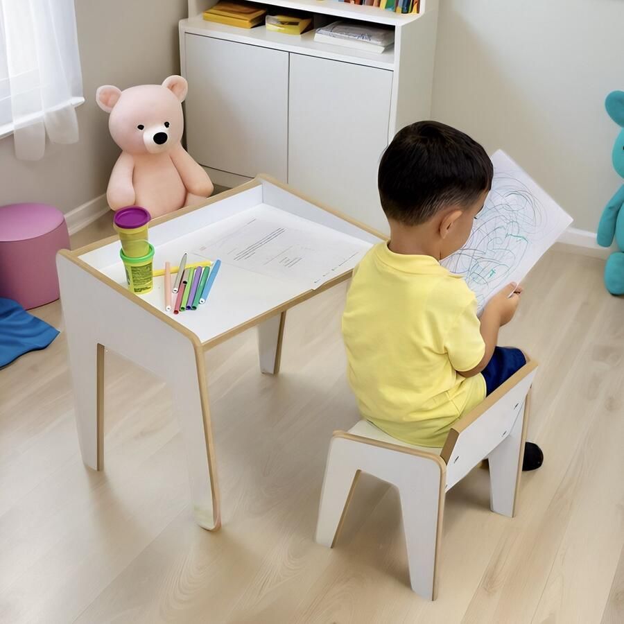 City of Wood Ergonomisch kinderbureau – Ideaal voor studie en creativiteit