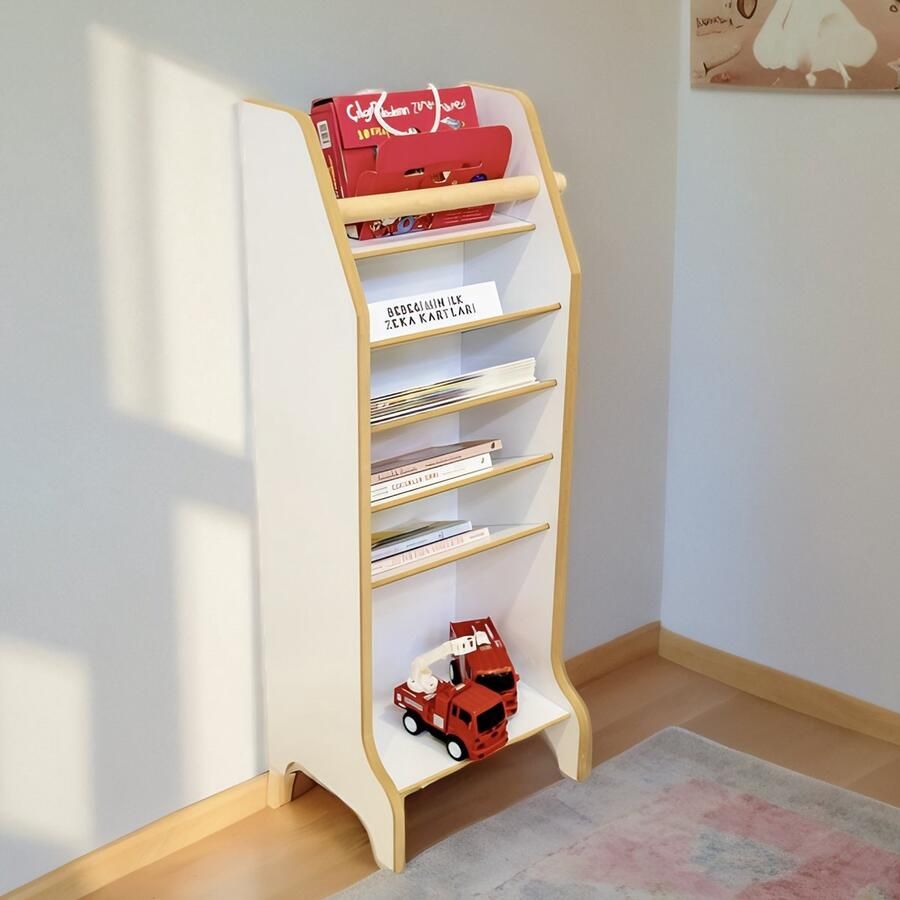 City of Wood Houten Montessori-kinderboekenkast met schuine planken – perfect voor leren en ordenen