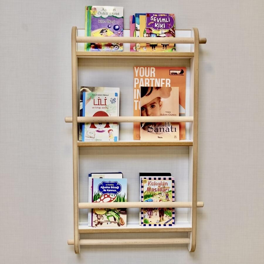 City of Wood Houten Montessori wandboekenkast voor kinderen – ruimtebesparend en gemakkelijke toegang tot boeken