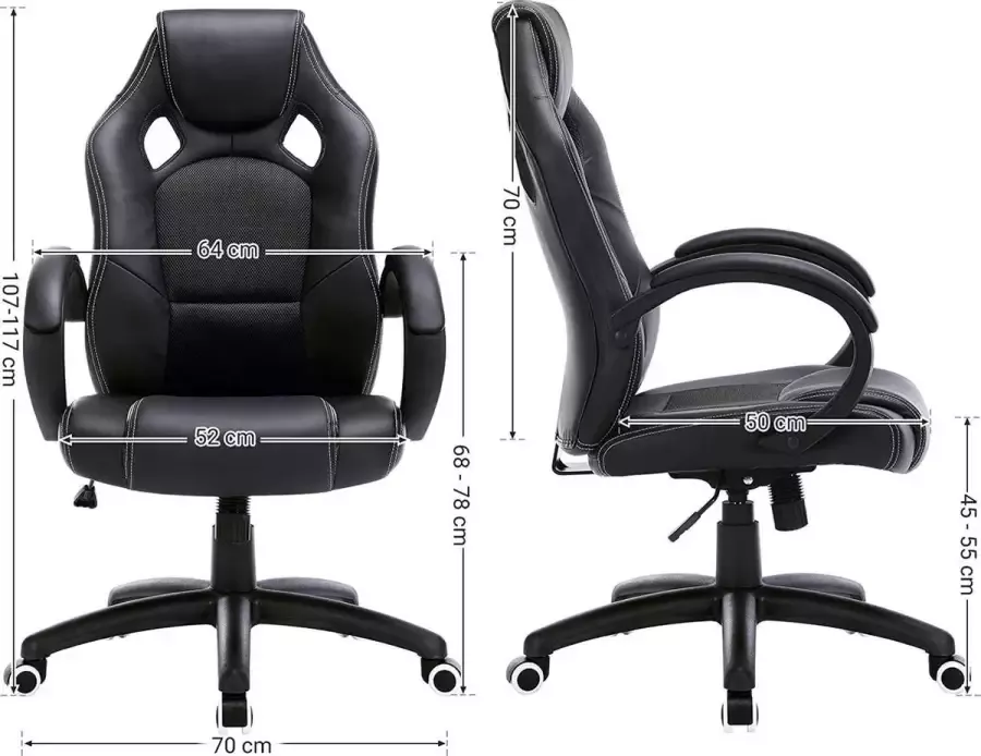 CJX Retail Luxe Bureaustoel Gamingstoel Directiestoel Ergonomisch