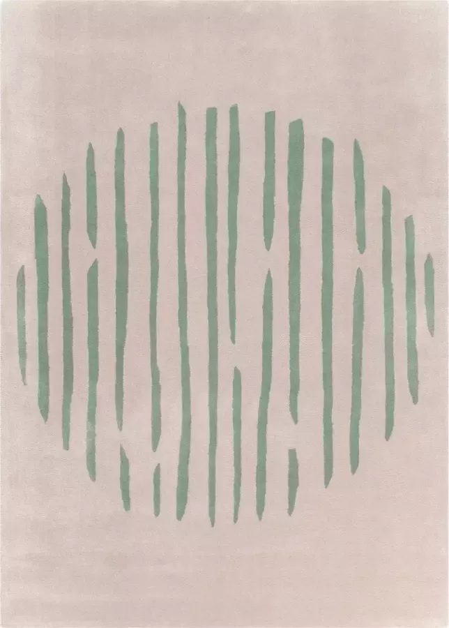 Claire Gaudion Island Leaf Vloerkleed 170x240 Rechthoek Laagpolig Tapijt Modern Groen Roze