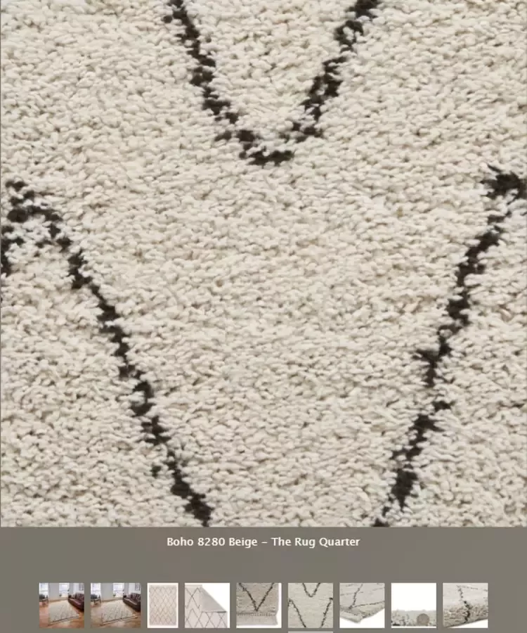 Clarke Thing Rugs Vloerkleed Boho 8280 Hoogpolig- Beige 120x170 cm