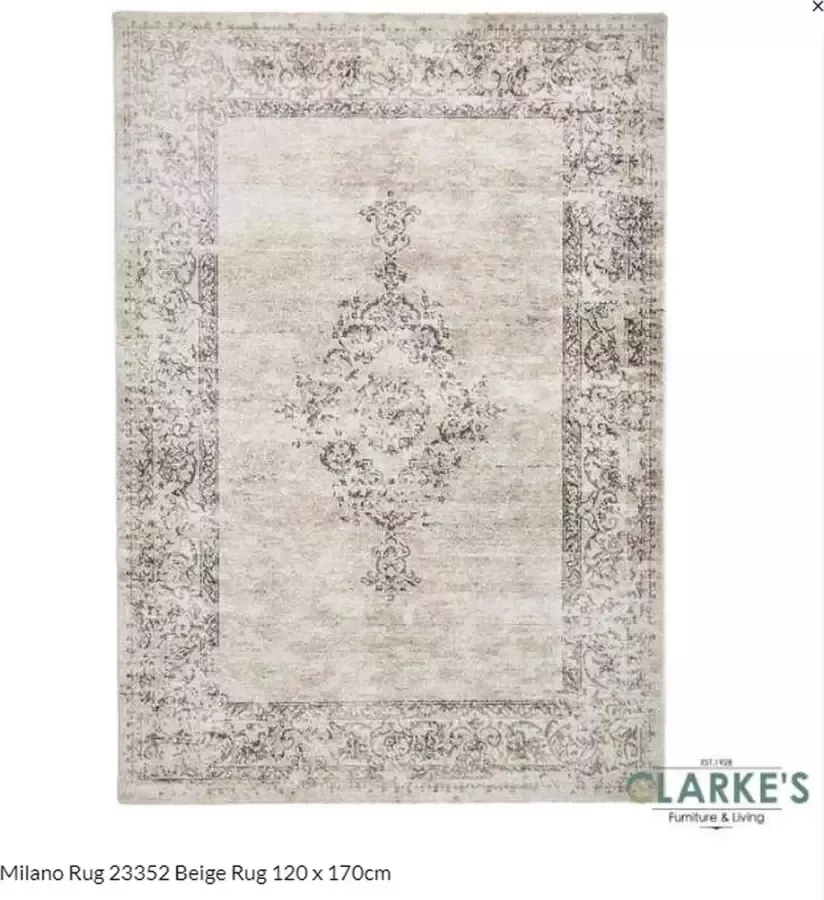 Clarke Vloerkleed Milano 23352 Laagpolig Beige- 120x170 cm